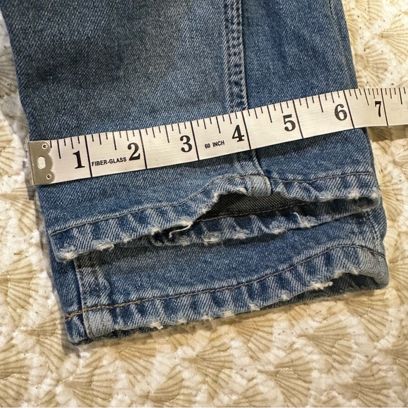 H&M Denim Jean Button Side Cotton Distressed Overalls - Picture 14 of 15